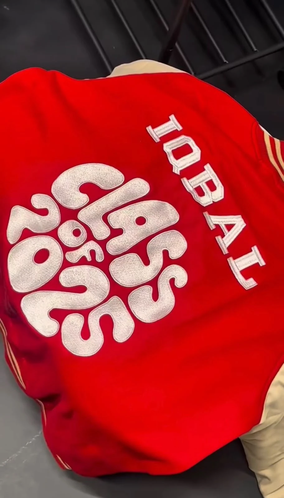 Close-up of a name in classic block letters